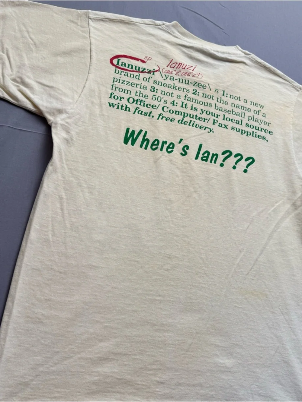 Vintage‎ Fruit of the Loom Ianuzzi Office Supply Graphic White Men's T-Shirt L